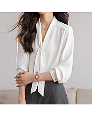 클라셰 셔링타이레이디블라우스_B5F0049