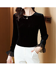 클라셰 시크벨벳프릴블라우스_B5W0115