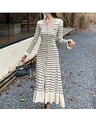 클라셰 스트라이프골지프릴원피스_B5W0186