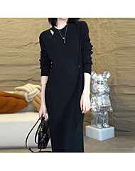 클라셰 사이드원버튼니트롱원피스_B5W0238