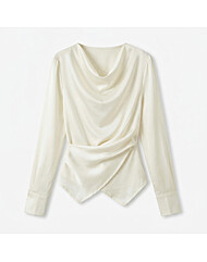 클라셰 실키드레이프언발블라우스_B6S0202