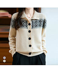 화세 하이넥패턴버튼가디건_HB5WCD029C