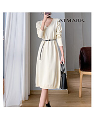 ATMARK (77까지)미니멀브이원피스+벨트SET_AA36OP044G