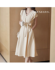 ATMARK 프렌치핀턱원피스+벨트SET_AA43OP030G