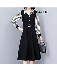 ATMARK 배색패턴벨티드장식원피스_AA46OP034G