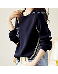 ATMARK (77까지)백셔츠아일렛패턴티셔츠_AA49TS002G