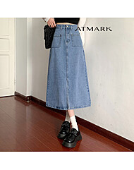 ATMARK 투포켓앞트임A라인데님스커트_AA49SK015G