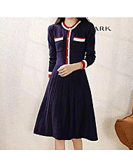ATMARK 배색포인트플리츠니트원피스_AA51OP008G