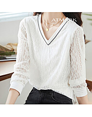 ATMARK 브이넥로맨틱레이스티셔츠_AA53TS003G