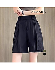 ATMARK 밴딩와이드카고포켓하프팬츠_AA53PT017G