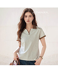 ATMARK (77까지)배색오픈카라데일리티셔츠_AA53TS039G