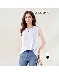 ATMARK (77까지)소프트미니멀민소매티셔츠_AA53TS041G