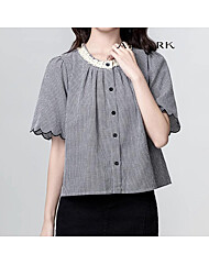 ATMARK (77까지)체커물결슬리브블라우스_AA53BL037G