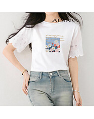 ATMARK (77까지)그래픽레이스슬리브티셔츠_AA53TS064G