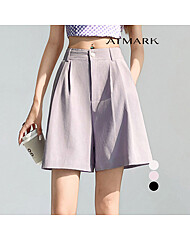 ATMARK 뒷밴딩핀턱A라인베이직팬츠_AA53PT053G