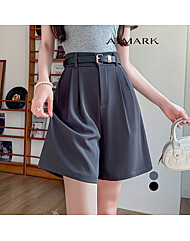 ATMARK 하프하이웨이뒷밴딩핀턱팬츠+벨트SET_AA53PT055G