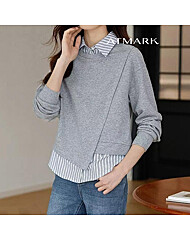 ATMARK (77까지)레이어드언발컷팅스웨트셔츠_AA56TS015G