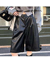 ATMARK 핀턱레더뒷밴딩버뮤다팬츠_AA56PT012G