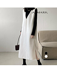 ATMARK 윈터딥브이넥레이어드원피스_AE59OP004G