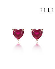 14K 루비 큐빅 하트 귀걸이 (gold filled) ELGPEE471