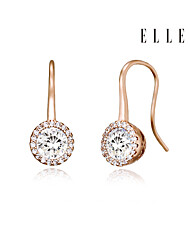 14K 서클 큐빅 드롭 귀걸이 (gold plated) ELGPEE504