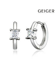 실버 925 사각스톤 원터치 링 귀걸이 GISVEE133