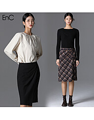 [EnC] H라인 셔링 포인트 울스커트