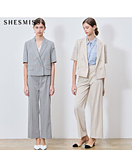 2SET [쉬즈미스(SHESMISS)] 더블 브레스티드 반팔 재킷+루즈핏 팬츠 2종세트 (택가격:496000원)