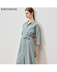 [쉬즈미스(SHESMISS)] 프리미엄소재 단아한 오픈카라 원피스 (택가격: 298000원)