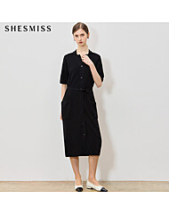 [쉬즈미스(SHESMISS)] 스르르 찰랑 포켓 오픈카라 니트 원피스 (택가격: 258000원)
