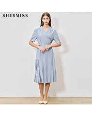 [쉬즈미스(SHESMISS)] 고감도 플리츠 믹스스플릿 카라 원피스 (택가격: 378000원)