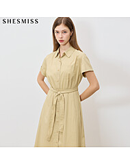 [쉬즈미스(SHESMISS)] 제이드 벨티드 롤업 반팔 원피스 (택가격: 338000원)