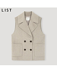 [리스트(LIST)] 울 더블 브레스트 핸드메이드 베스트 (택가격:278000원)