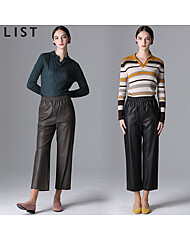 [리스트(LIST)] 페이크 레더 밴딩 가죽팬츠 (택가격 178000원)