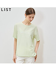 [리스트(LIST)] 포레스트 쿨 레터링 라운드넥 블라우스 (택가격: 138000원)