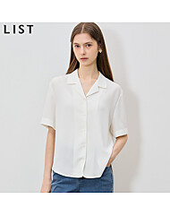 [리스트(LIST)] 앨리스 오픈 카라 반팔 셔츠블라우스 (택가격: 138000원)