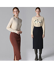 [홈쇼핑방송/르오트(LeOT)] 유니크 골지니트 스커트-사이즈 55~88다양