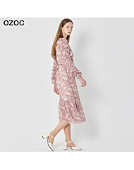 [오조크(OZOC)] 소매셔링 플라워 원피스 (택가격: 124000원)