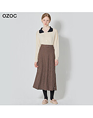 [오조크(OZOC)] 도트 뒷밴딩 롱스커트 (택가격: 99000원)