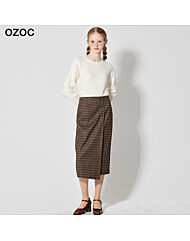 [오조크(OZOC)] 체크단추포인트H라인스커트 (택가격: 112000원)