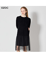 [오조크(OZOC)] 케이블 니트 샤 원피스 (택가격: 79000원)