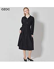 [오조크(OZOC)] D링 벨트 장식 셔츠형 원피스 (택가격: 128000원)