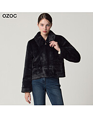 [오조크(OZOC)] 페이크퍼 집업 카라 자켓 (택가격: 218000원)