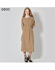 [오조크(OZOC)] 웨이스트 턱 원피스 (택가격: 137000원)