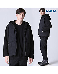 [케이스위스(K-SWISS)] 베스트 부착형  후리스  후드  패딩점퍼