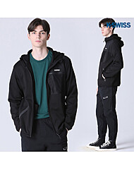[케이스위스(K-SWISS)] 매쉬 포켓 스트링 기모 후드집업 점퍼