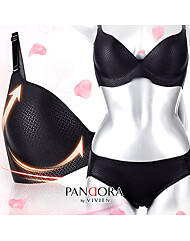 [판도라by비비안] 노와이어 일체형 볼륨 누디 브라팬티세트 bp7095