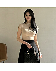 슬림핏 반하이 캡소매 티셔츠_M2501TS005A