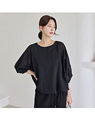 격자시스루 벌룬 루즈핏 블라우스_M2507BL061B