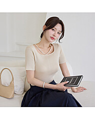 스퀘어넥 브이라인 슬림핏 니트_M2507KN066B